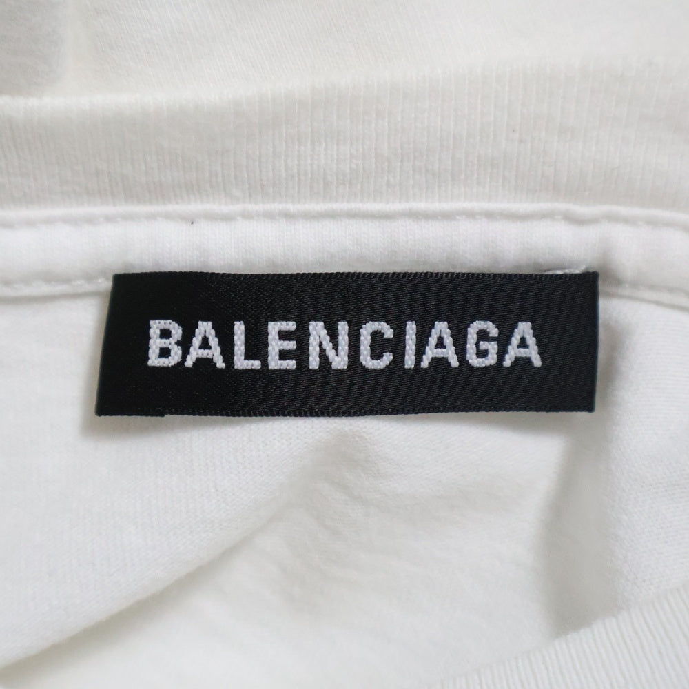 BALENCIAGA(バレンシアガ) BB LOGO T-SHIRTS ビービーロゴ クルーネック半袖Tシャツ カットソー ホワイト 570803 TEV48