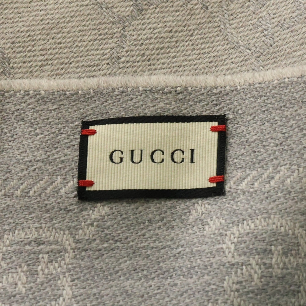GUCCI(グッチ) GGロゴ ウールマフラー ストール レディース グレー