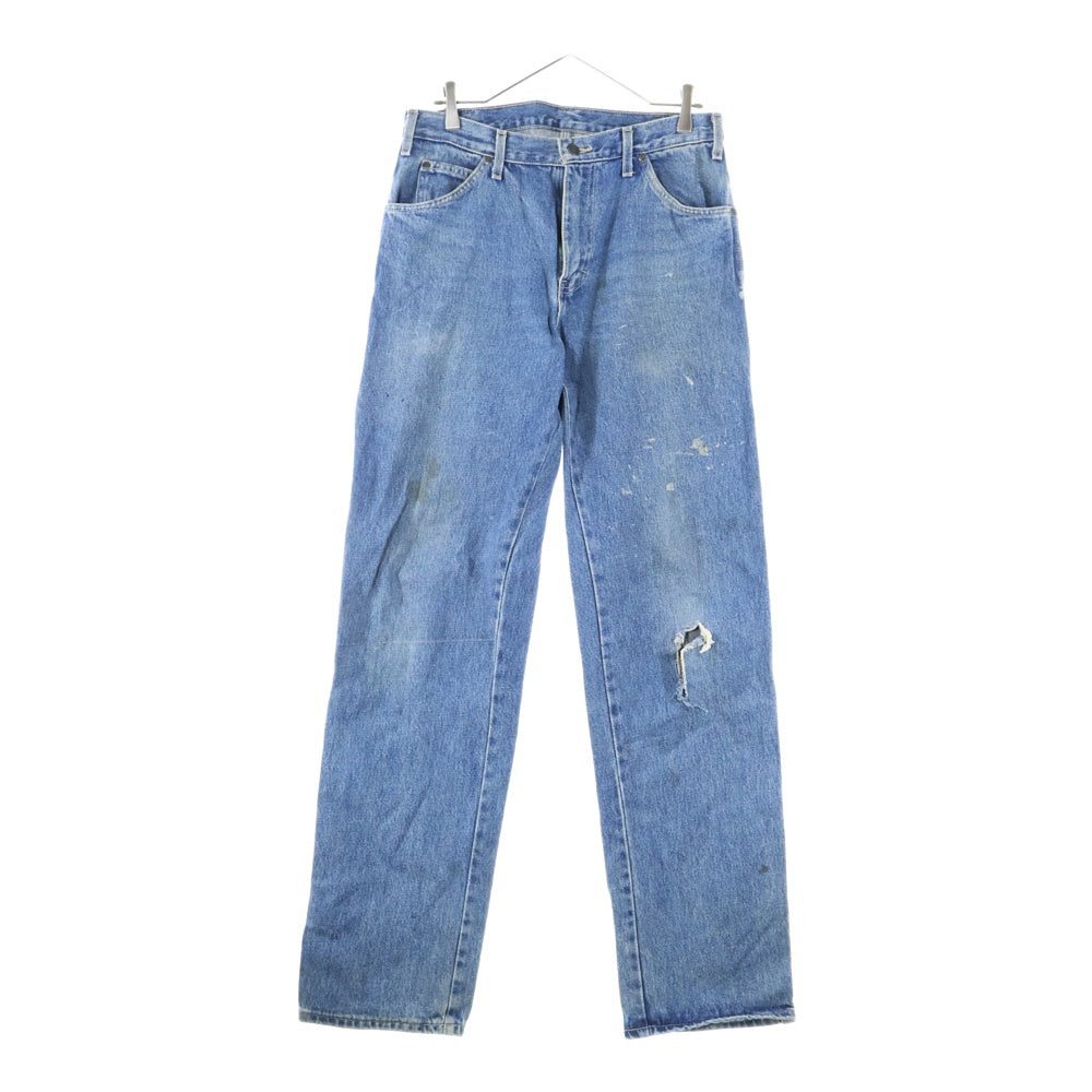 Dickies(ディッキーズ) ロゴパッチ ジップフライ ワイド ペインター デニム パンツ インディゴ 1993SNB