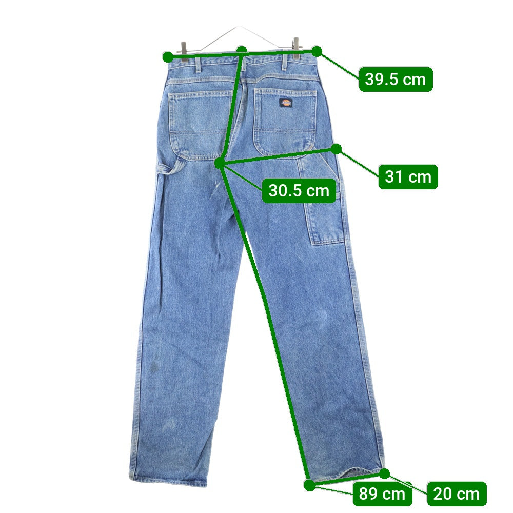 Dickies(ディッキーズ) ロゴパッチ ジップフライ ワイド ペインター デニム パンツ インディゴ 1993SNB