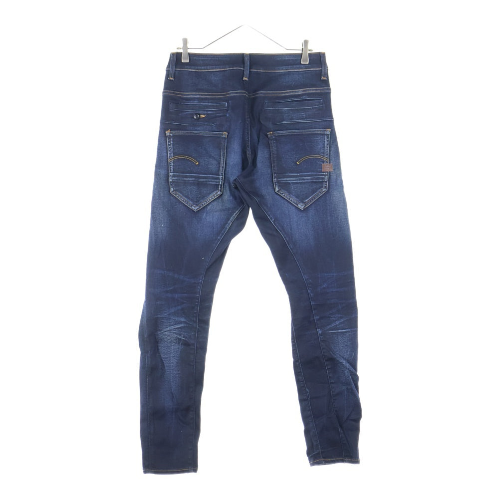G-STAR RAW(ジースターロウ) メタルロゴプレート ジップフライ スリム ストレート デニム パンツ ネイビー D05385-6131-071