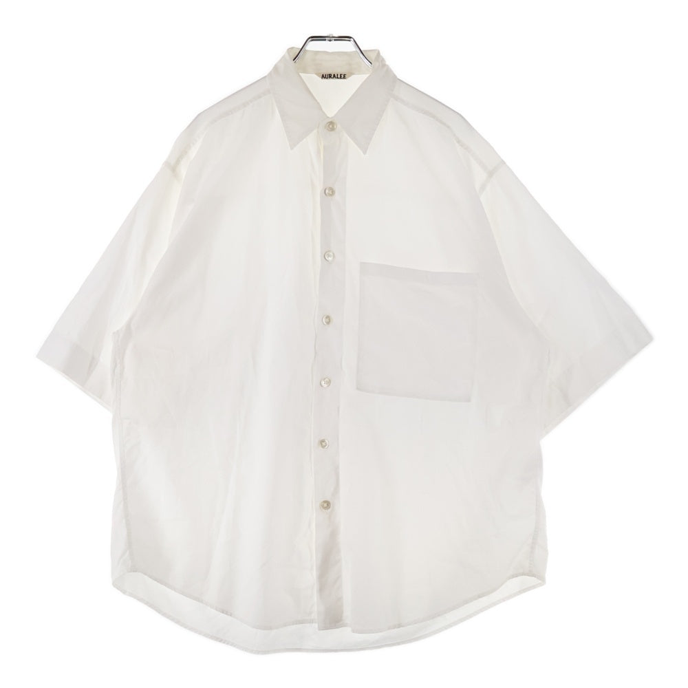 AURALEE(オーラリー) WASHED FINX TWILL HALF SLEEVED BIG SHIRTS フィンクスツイル ビッグ 半袖シャツ ホワイト A8SS03TN