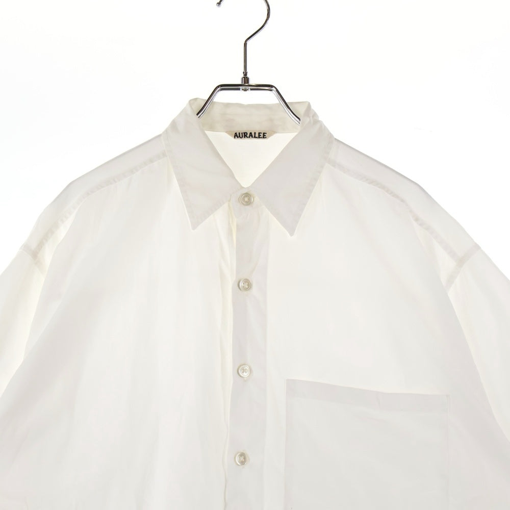AURALEE(オーラリー) WASHED FINX TWILL HALF SLEEVED BIG SHIRTS フィンクスツイル ビッグ 半袖シャツ ホワイト A8SS03TN