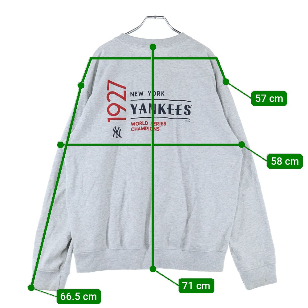 SPORTY&RICH(スポーティーアンドリッチ) Yankees crewneck sweat GREY USA製 ニューヨークヤンキース クルーネック スウェット トレーナー グレー