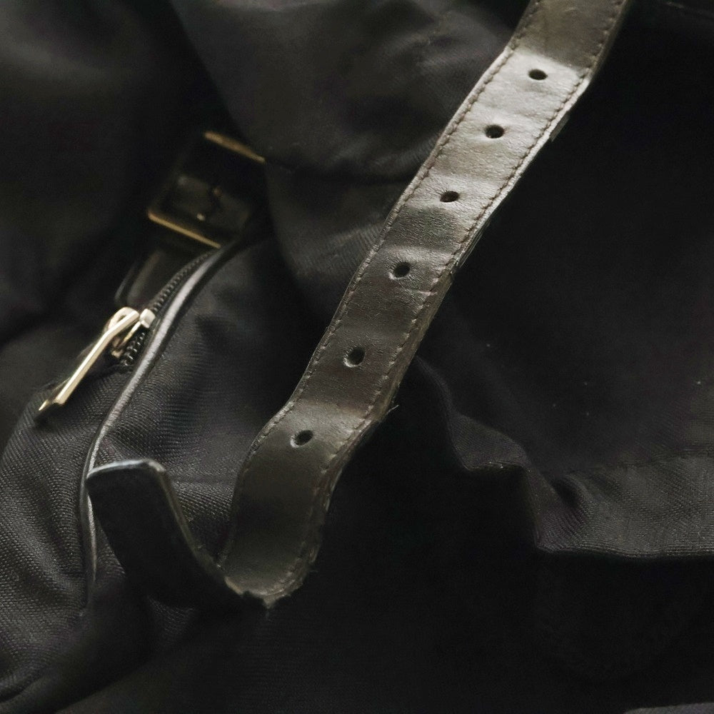 SAINT LAURENT PARIS(サンローランパリ) レザー切替 コットン バックパック リュックサック ブラック