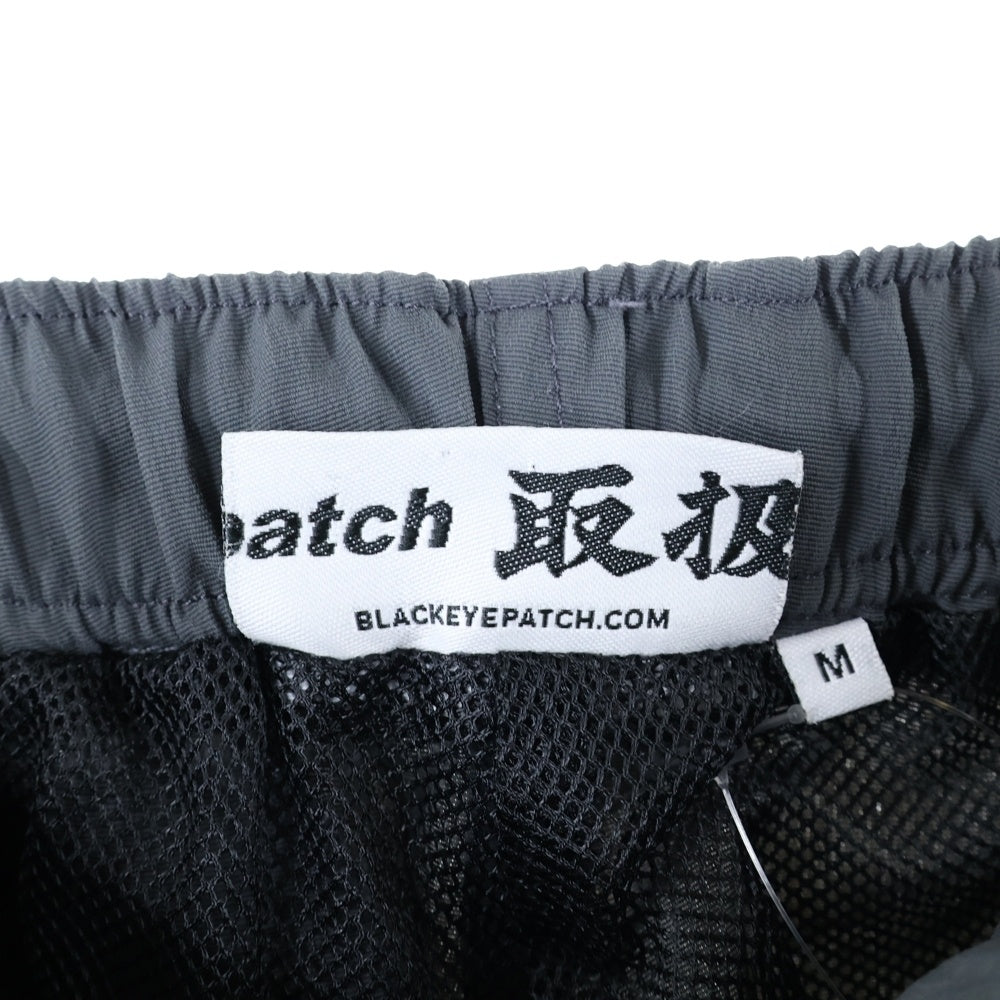THE BLACK EYE PATCH(ブラックアイパッチ) TRACKING PANTS サイドライン ポリエステル トラッキングパンツ グレー/ホワイト/レッド