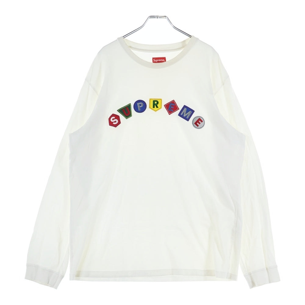 SUPREME(シュプリーム) 21AW Geo Arc L/S Top ゲオ フロントアーチロゴ刺繍ロングスリーブTシャツ 長袖 ホワイト