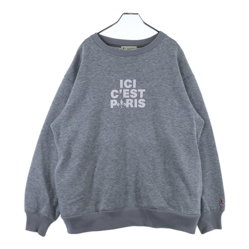 EDIFICE(エディフィス) ×PARI SAINT-GERRMAIN パリサンジェルマン フロントプリントクルーネックスウェットトレーナー グレー