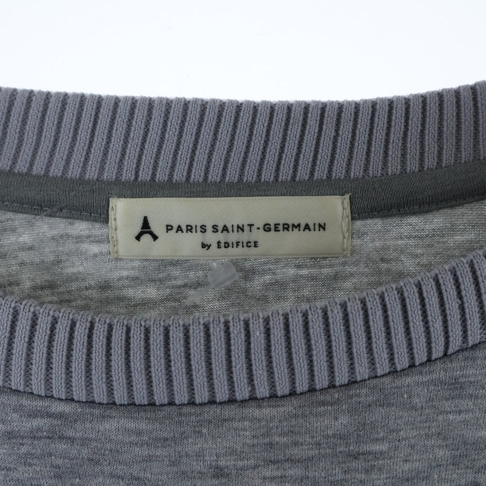 EDIFICE(エディフィス) ×PARI SAINT-GERRMAIN パリサンジェルマン フロントプリントクルーネックスウェットトレーナー グレー
