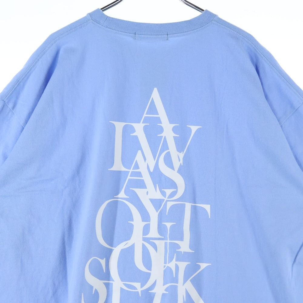 ALWAYS OUT OF STOCK(オールウェイズアウトオブストック) OVERLAP S/S TEE オーバーラップ クルーネック 両面プリント コットン 半袖 Tシャツ カットソー ライトブルー HA-024104122