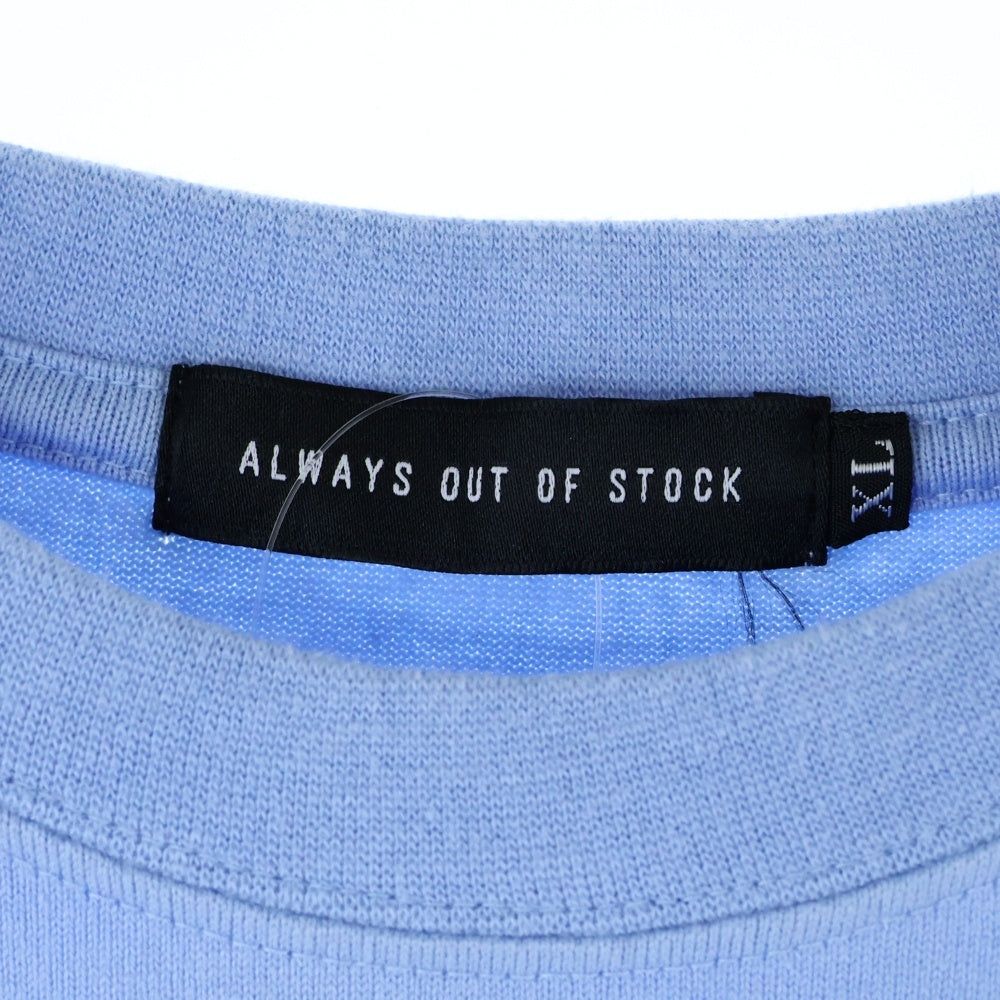 ALWAYS OUT OF STOCK(オールウェイズアウトオブストック) OVERLAP S/S TEE オーバーラップ クルーネック 両面プリント コットン 半袖 Tシャツ カットソー ライトブルー HA-024104122