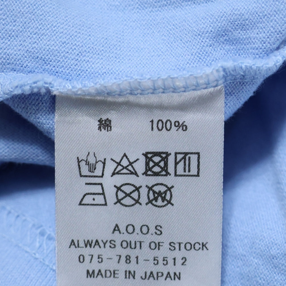 ALWAYS OUT OF STOCK(オールウェイズアウトオブストック) OVERLAP S/S TEE オーバーラップ クルーネック 両面プリント コットン 半袖 Tシャツ カットソー ライトブルー HA-024104122