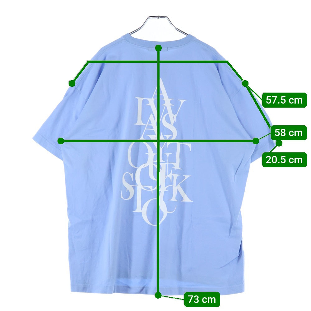 ALWAYS OUT OF STOCK(オールウェイズアウトオブストック) OVERLAP S/S TEE オーバーラップ クルーネック 両面プリント コットン 半袖 Tシャツ カットソー ライトブルー HA-024104122