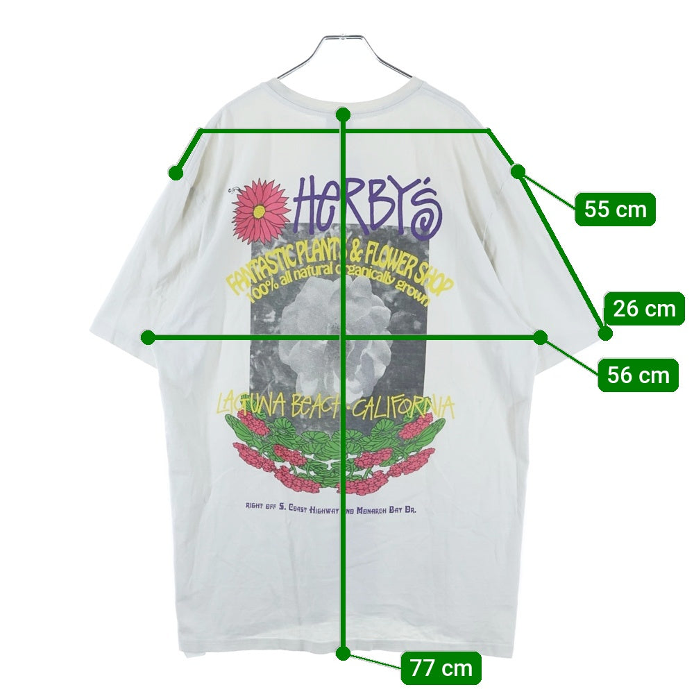 STUSSY(ステューシー) Herby's Dyed Tee クルーネック 両面プリント コットン 半袖 Tシャツ カットソー ホワイト
