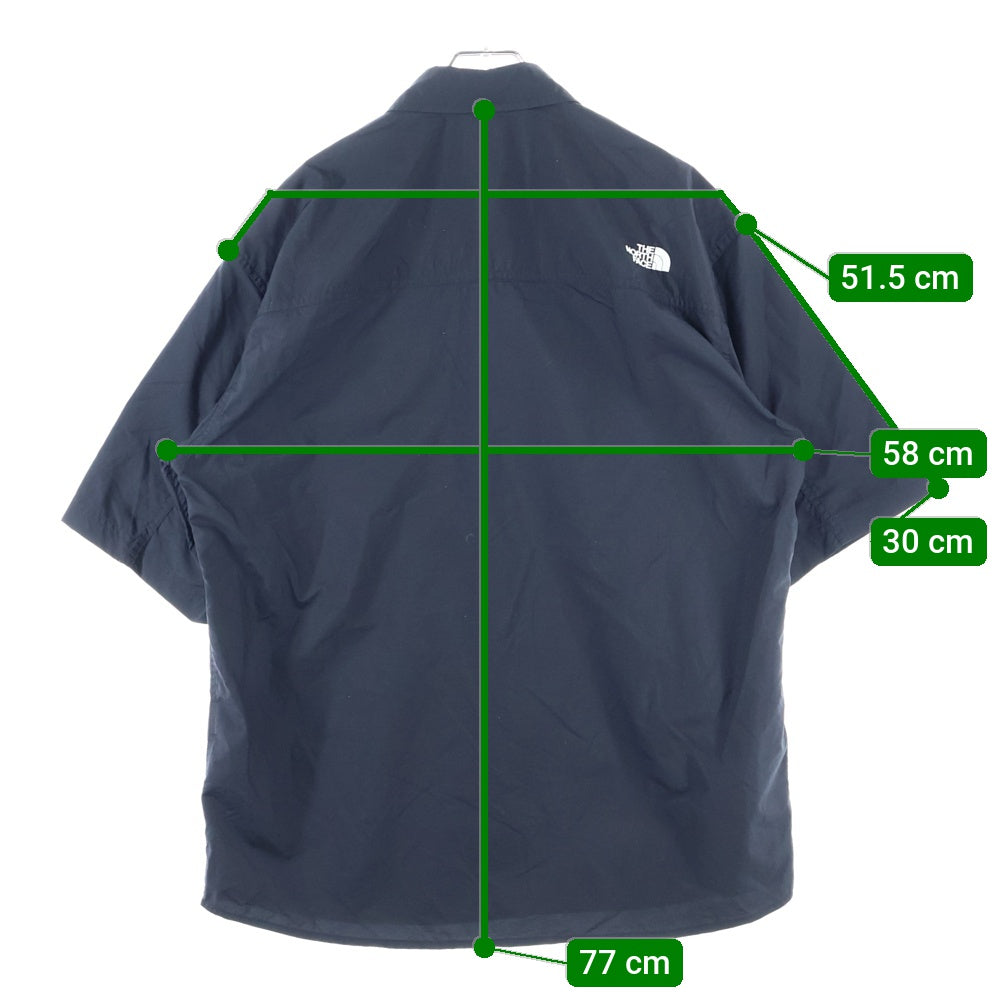 THE NORTH FACE(ザノースフェイス) S/S NUPTSE SHIRT ヌプシ ドットボタン ナイロン 半袖シャツ ブラック NR22331