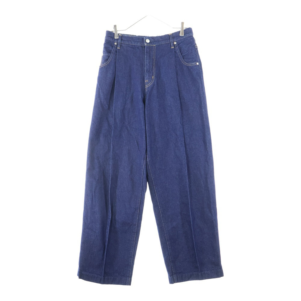NEON SIGN(ネオンサイン) WIDE DENIM SLACKS ONE WASH ワンウォッシュ タック ワイドデニム スラックス ネイビー N0344OW