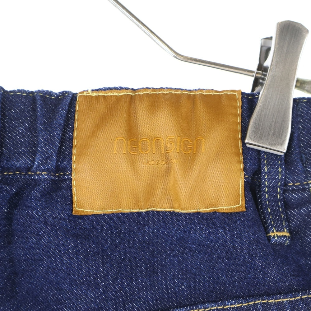 NEON SIGN(ネオンサイン) WIDE DENIM SLACKS ONE WASH ワンウォッシュ タック ワイドデニム スラックス ネイビー N0344OW