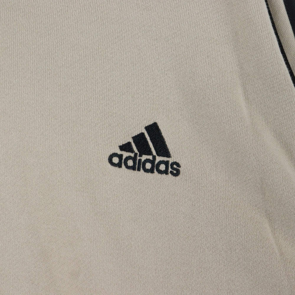 adidas(アディダス) エッセンシャルズ プラス ルーズフィット スリーストライプス フレンチテリー スウェット パーカー ベージュ JF3993