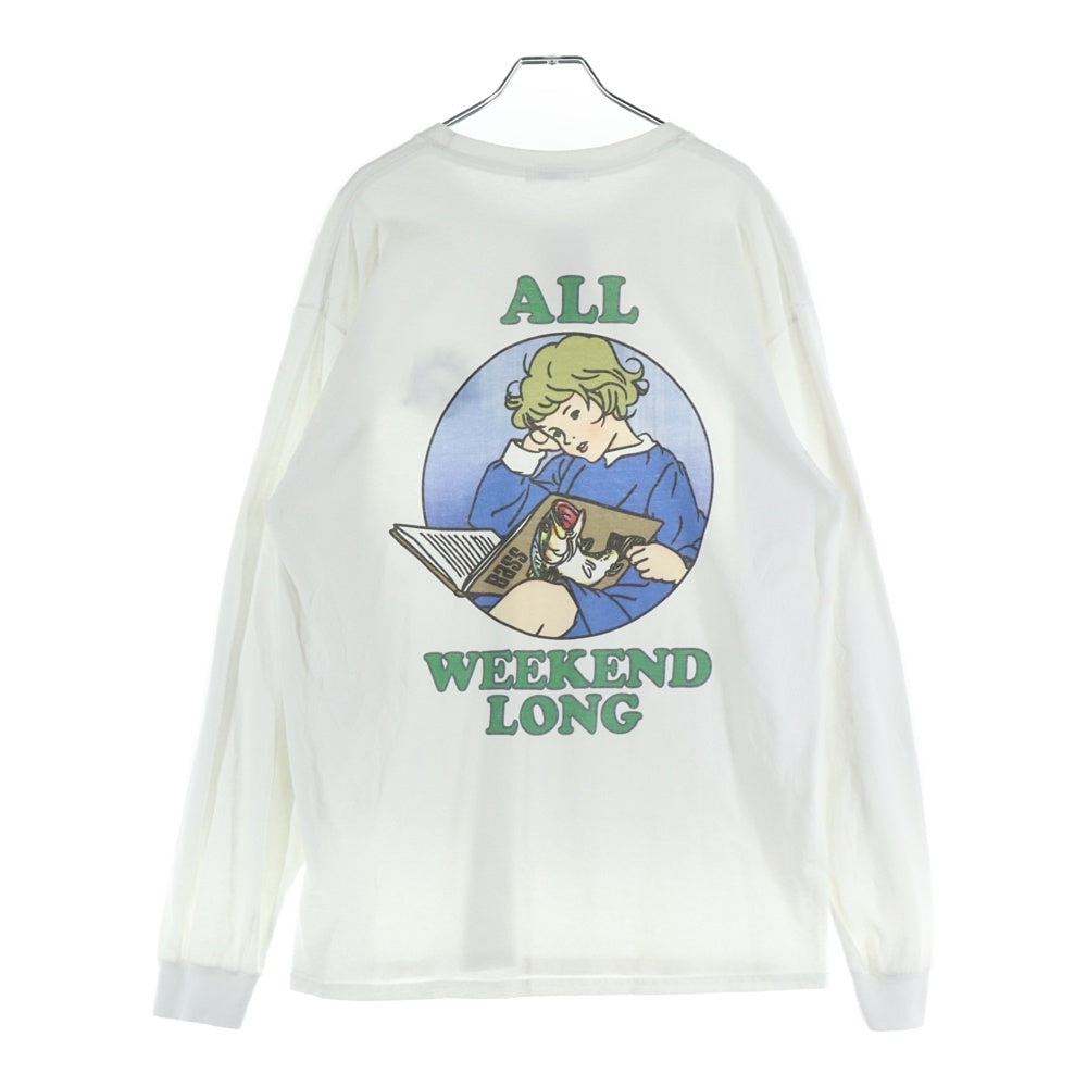 F-LAGSTUF-F(フラグスタフ) ロゴプリント クルーネック ロングスリーブ コットン 長袖 Tシャツ カットソー ホワイト FS1369