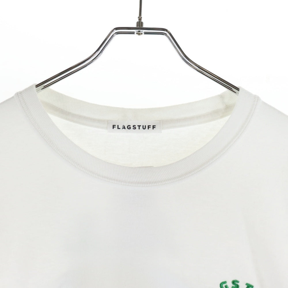 F-LAGSTUF-F(フラグスタフ) ロゴプリント クルーネック ロングスリーブ コットン 長袖 Tシャツ カットソー ホワイト FS1369