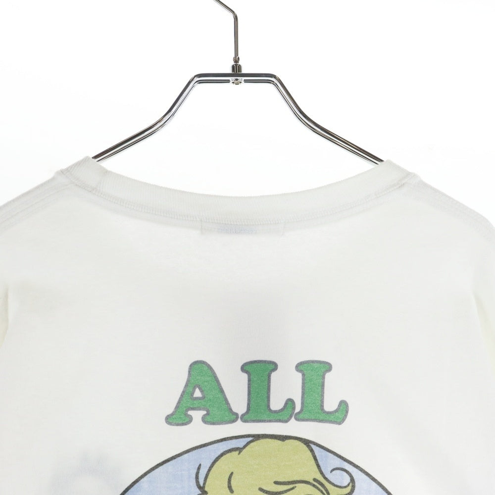 F-LAGSTUF-F(フラグスタフ) ロゴプリント クルーネック ロングスリーブ コットン 長袖 Tシャツ カットソー ホワイト FS1369