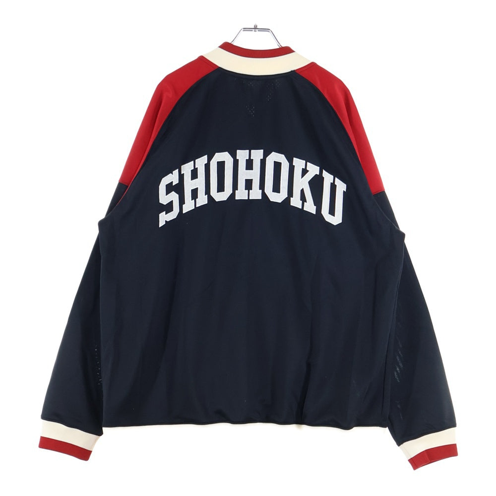 NO BRAND(ノーブランド) THE FIRST SLAM DUNK SHOHOKU 湘北 ロゴプリント ボタンフライ ブルゾン トラックパンツ セットアップ ジャージ ブラック/レッド