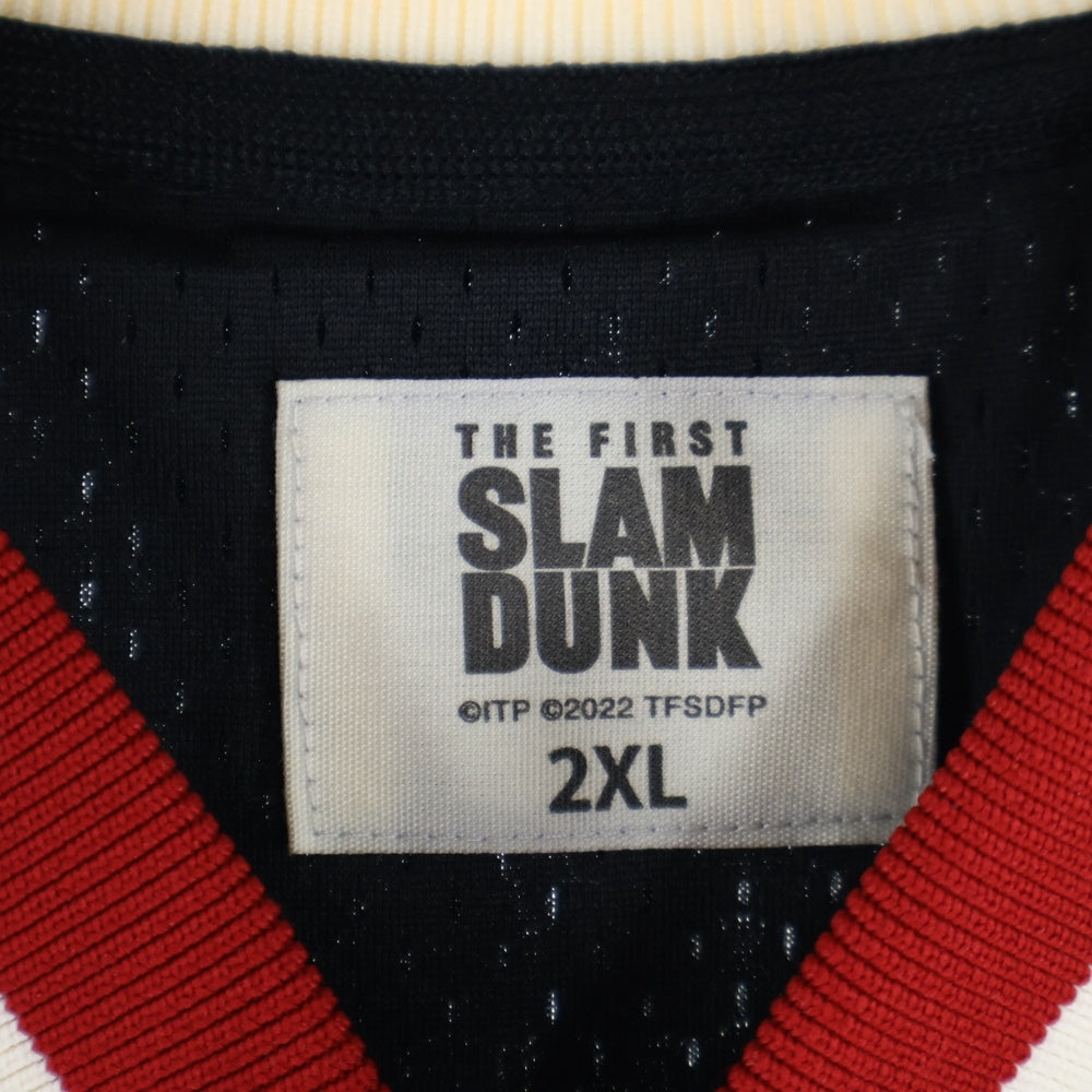 NO BRAND(ノーブランド) THE FIRST SLAM DUNK SHOHOKU 湘北 ロゴプリント ボタンフライ ブルゾン トラックパンツ セットアップ ジャージ ブラック/レッド