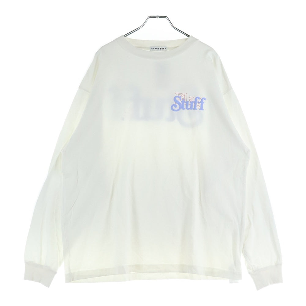 F-LAGSTUF-F(フラグスタフ) ALL WEEKEND LONG プリント クルーネック ロングスリーブ コットン 長袖 Tシャツ カットソー ホワイト FS1011