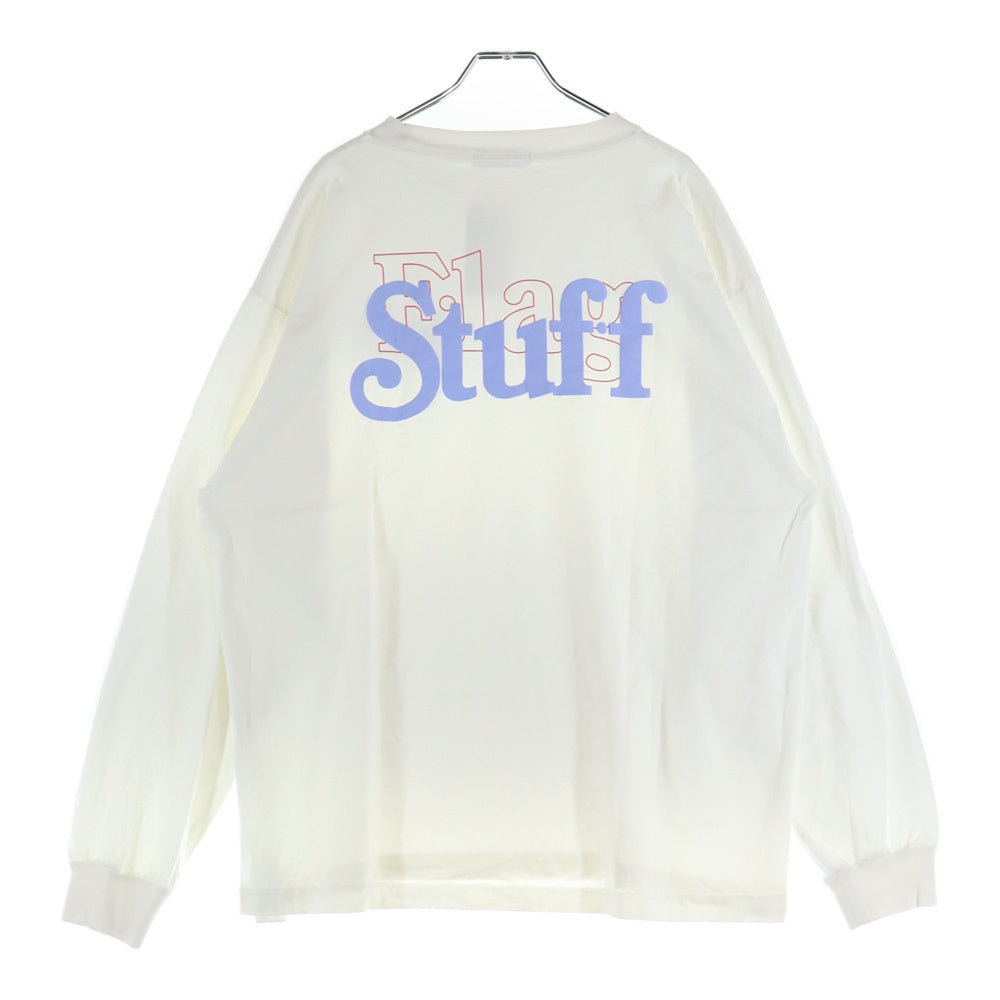 F-LAGSTUF-F(フラグスタフ) ALL WEEKEND LONG プリント クルーネック ロングスリーブ コットン 長袖 Tシャツ カットソー ホワイト FS1011