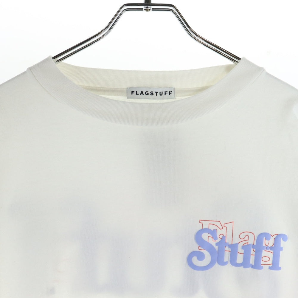 F-LAGSTUF-F(フラグスタフ) ALL WEEKEND LONG プリント クルーネック ロングスリーブ コットン 長袖 Tシャツ カットソー ホワイト FS1011