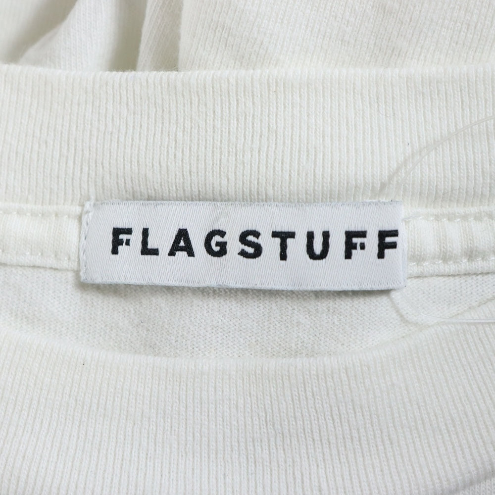 F-LAGSTUF-F(フラグスタフ) ALL WEEKEND LONG プリント クルーネック ロングスリーブ コットン 長袖 Tシャツ カットソー ホワイト FS1011