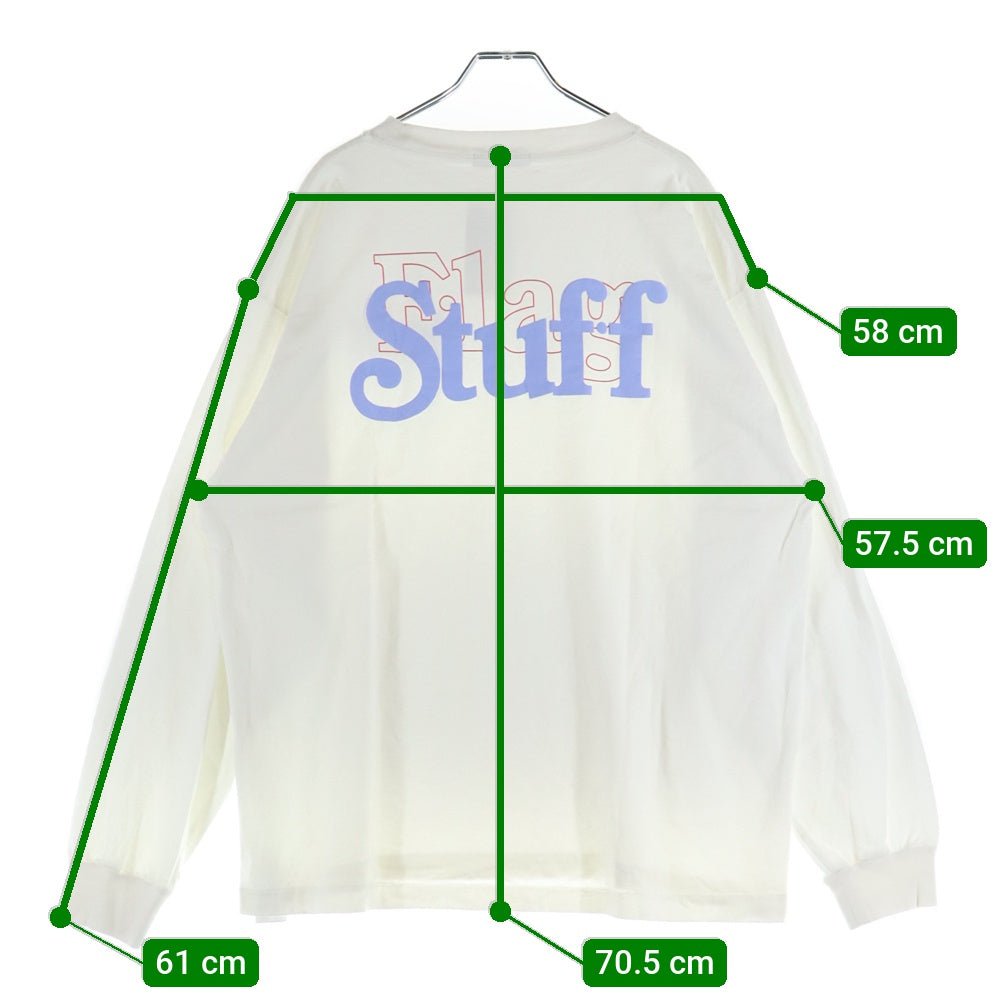 F-LAGSTUF-F(フラグスタフ) ALL WEEKEND LONG プリント クルーネック ロングスリーブ コットン 長袖 Tシャツ カットソー ホワイト FS1011