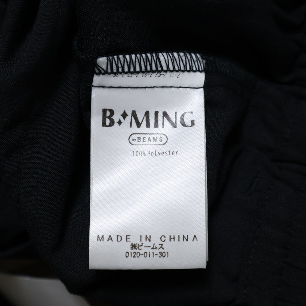B:MING LIFE STORE by BEAMS(ビーミングライフストアバイビームス) ウェスト ドローコード ツータック スラックス パンツ トラウザー ブラック 24S-BB414