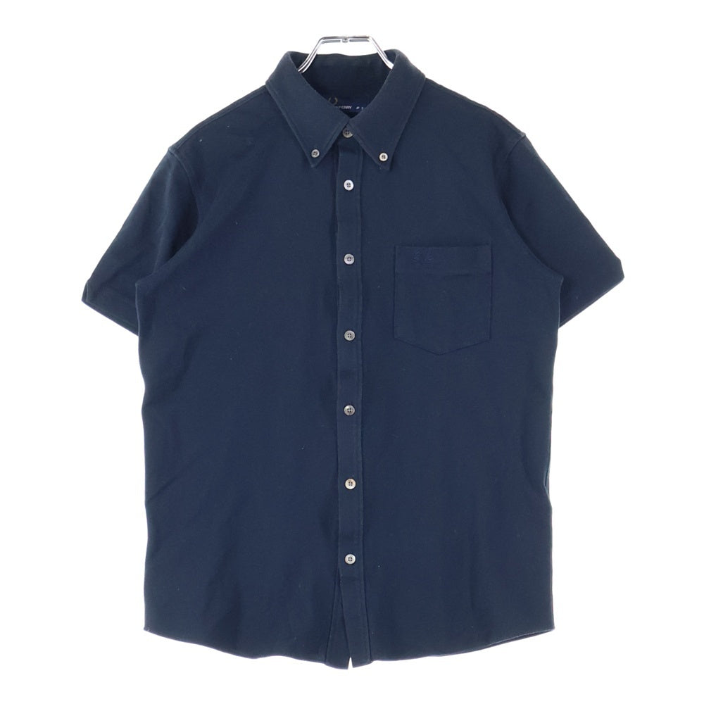 FRED PERRY(フレッドペリー) フロント刺繍 コットン半袖シャツ ブラック F4351