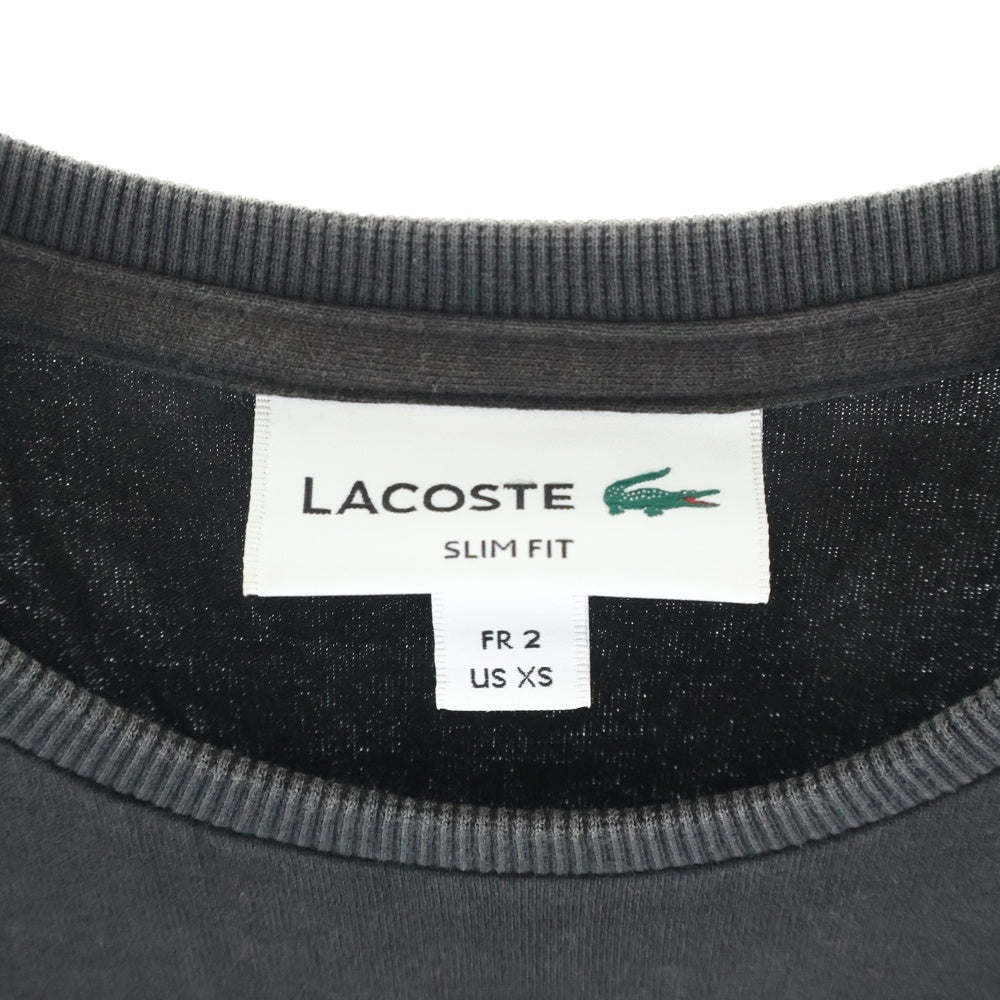 LACOSTE(ラコステ) ロゴワッペン付き クルーネック長袖Tシャツ カットソー ブラック TH0451