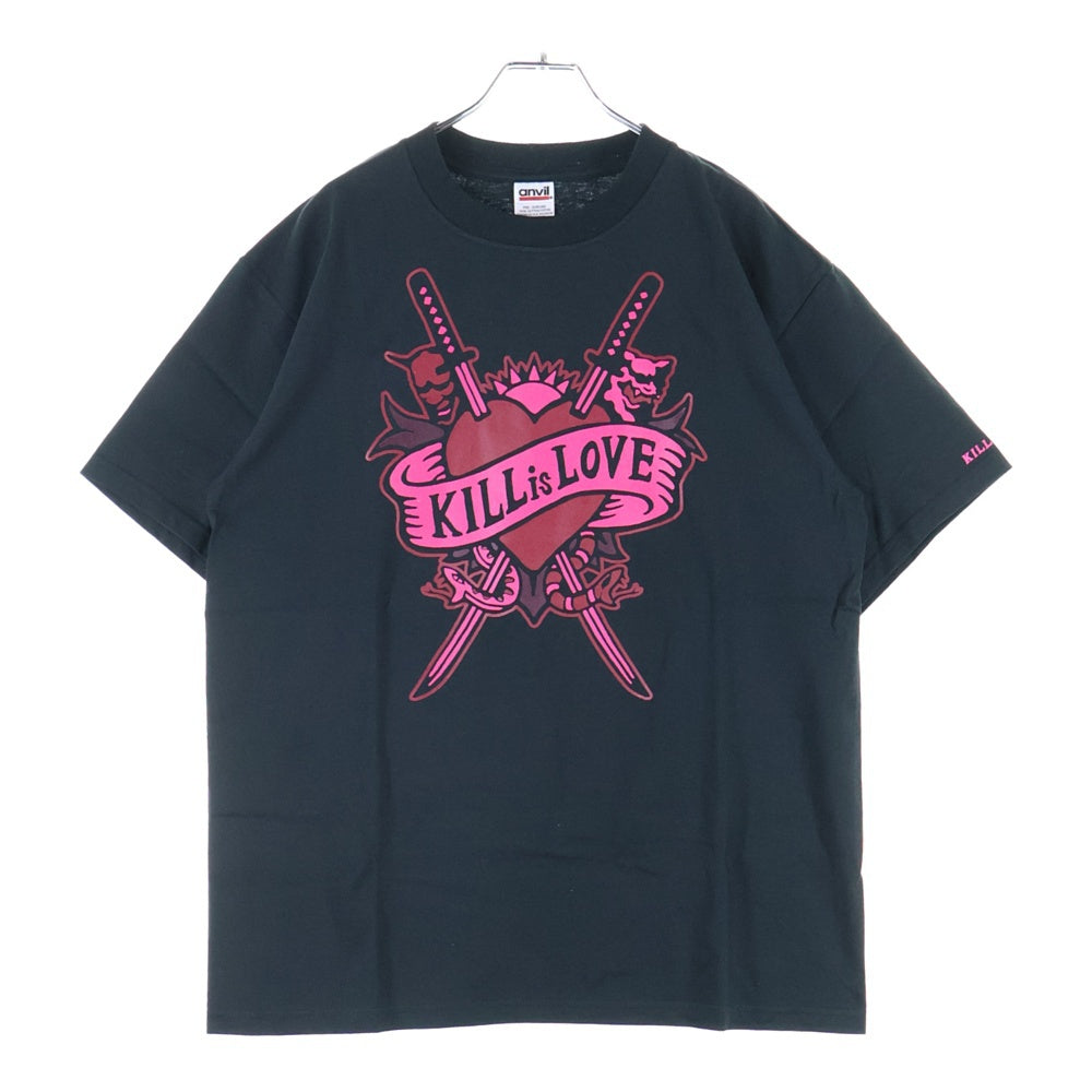 VINTAGE(ヴィンテージ) 00S VINTAGE KILL BILL Vol.2 KILL is LOVE ANVIL ヴィンテージ キルビル キルイズラブ 両面プリント ムービー 半袖Tシャツ カットソー ブラック