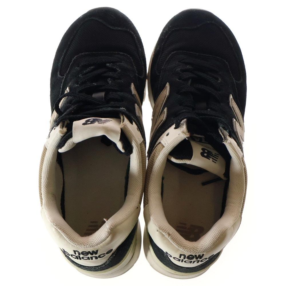 New Balance(ニューバランス) WL574DK2 スエード ローカットスニーカー レディース ブラック/ベージュ US6/23.0cm