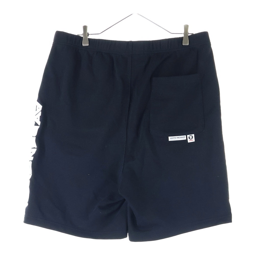 AAPE BY A BATHING APE(エーエイプバイアベイシングエイプ) AAPE NOW SWEAT SHORTS エイプ ナウ エンブロイダリー スウェット ショーツ ハーフパンツ AAPSPMB676XXO ブラック