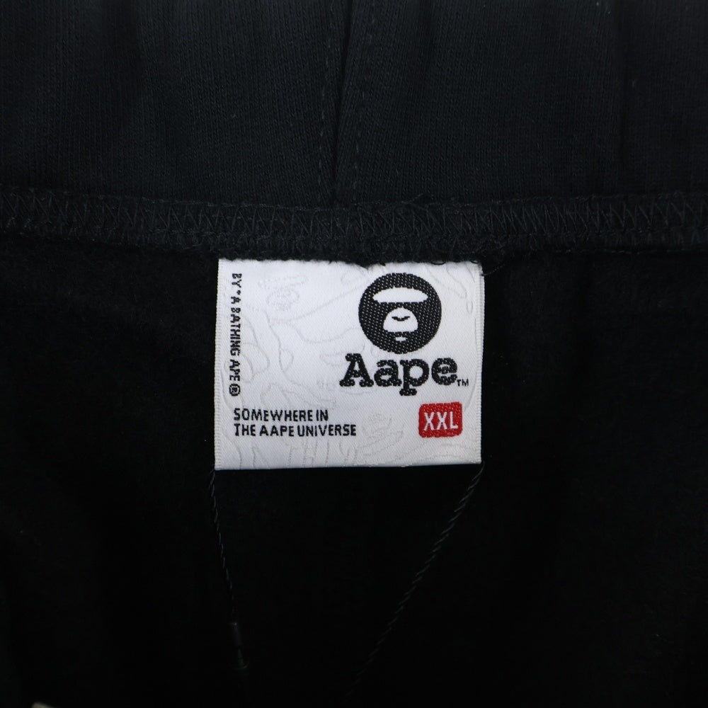 AAPE BY A BATHING APE(エーエイプバイアベイシングエイプ) AAPE MAIN SWEAT PANTS エイプ メニー スウェット エンブロイダリー バックカモ ロングパンツ ブラック AAPPTMB638XXN