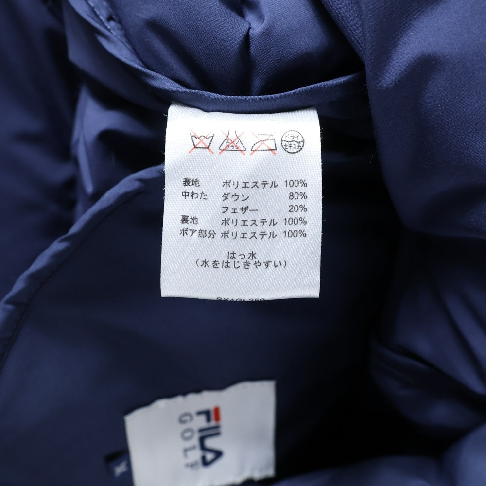 FILA(フィラ) ゴルフ ボアライニング ジップアップ フーデット ダウンベンチコート ジャケット ネイビー SX4GL250