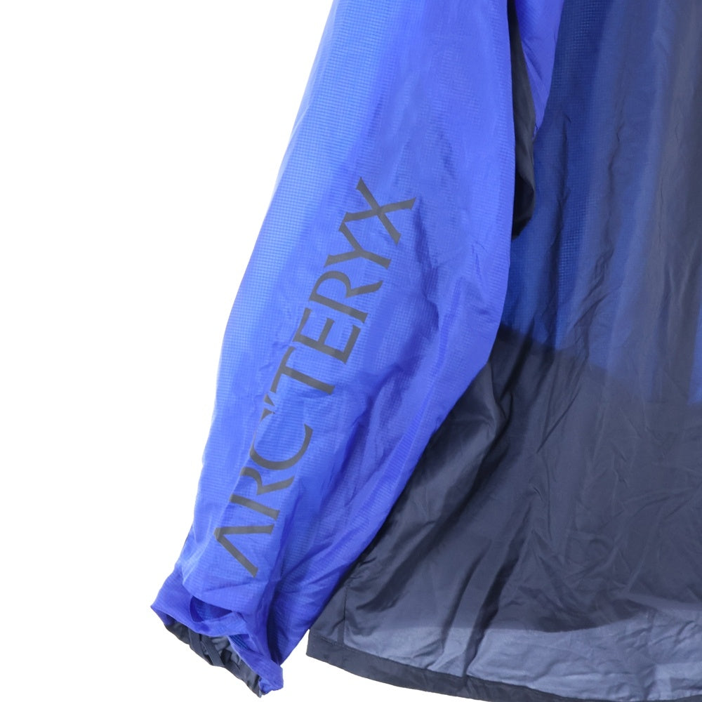 ARC'TERYX(アークテリクス) NORVAN WINDSHELL HOODY ノーバン ウィンドシェル ロゴデザイン ジップアップ フーデッド ナイロンジャケット ブルー/ブラック X000007748-1223X000007748