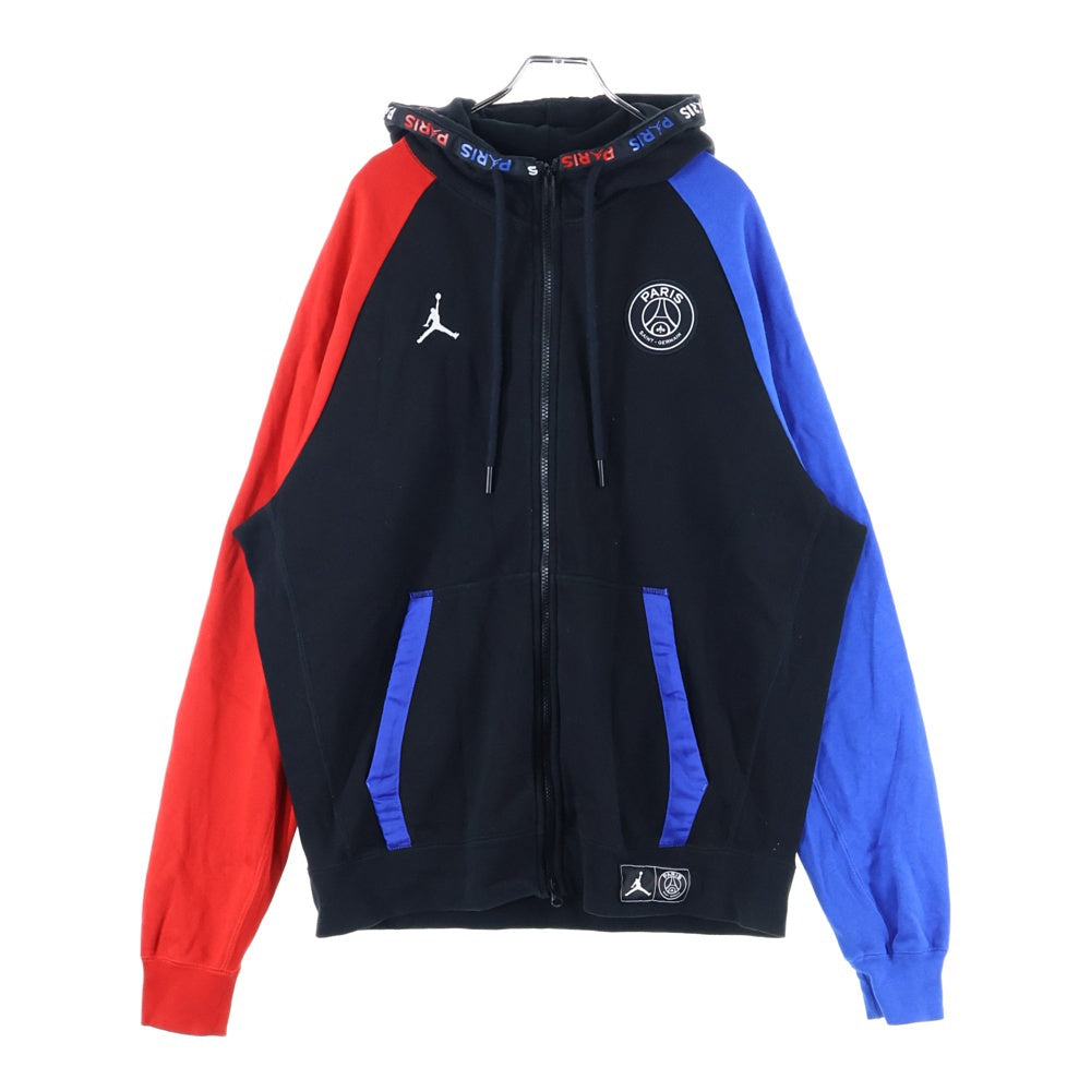 NIKE(ナイキ) ×PARIS SAINT-GERMAIN JORDAN FULLZIP FLEECE パリサンジェルマン ジョーダンブランド フルジップアップ フーデット スウェットパーカー BQ8347-011