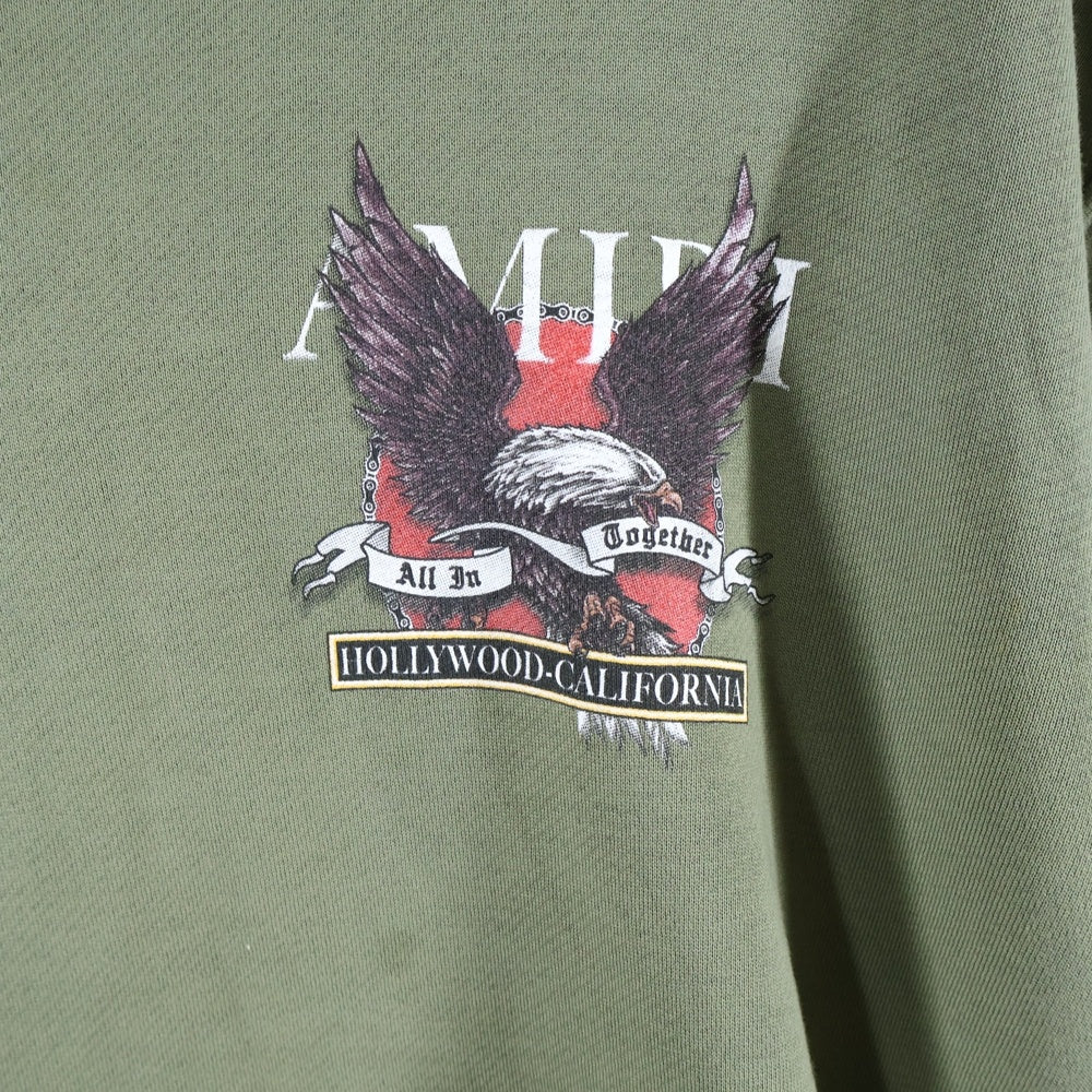 AMIRI(アミリ) HOLLYWOOD EAGLE PULLOVER PARKA ハリウッド イーグル スウェットプルオーバーパーカー カーキ