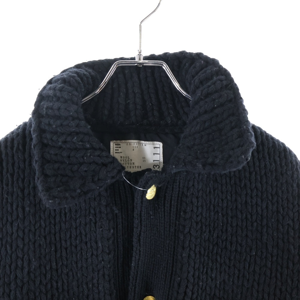 Sacai(サカイ) 23AW ×Carhartt WIP Knit Jacket Michigan カーハート ニット ミシガン ジャケット ブラック 23-03111M