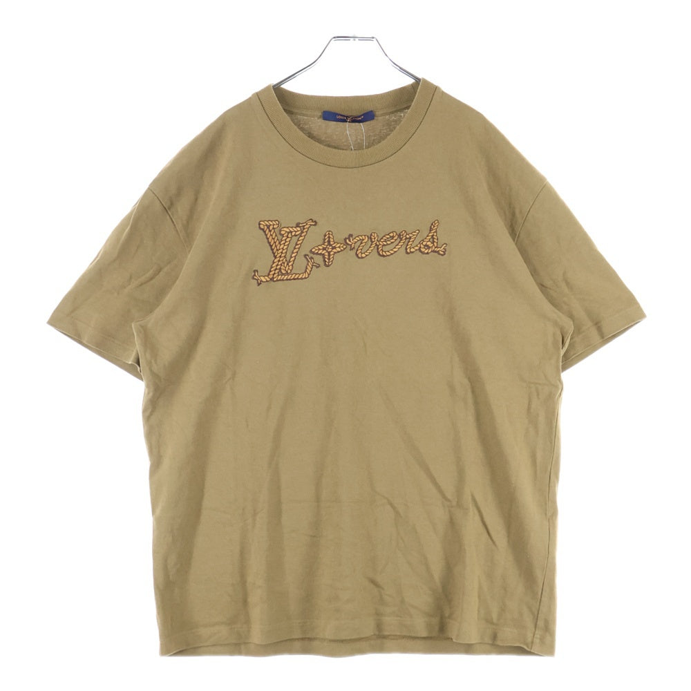 LOUIS VUITTON(ルイヴィトン) 24AW エンブロイダード シグネチャー コットン クルーネック 半袖Tシャツ カットソー ブラウン RM242M NPL HRY89W