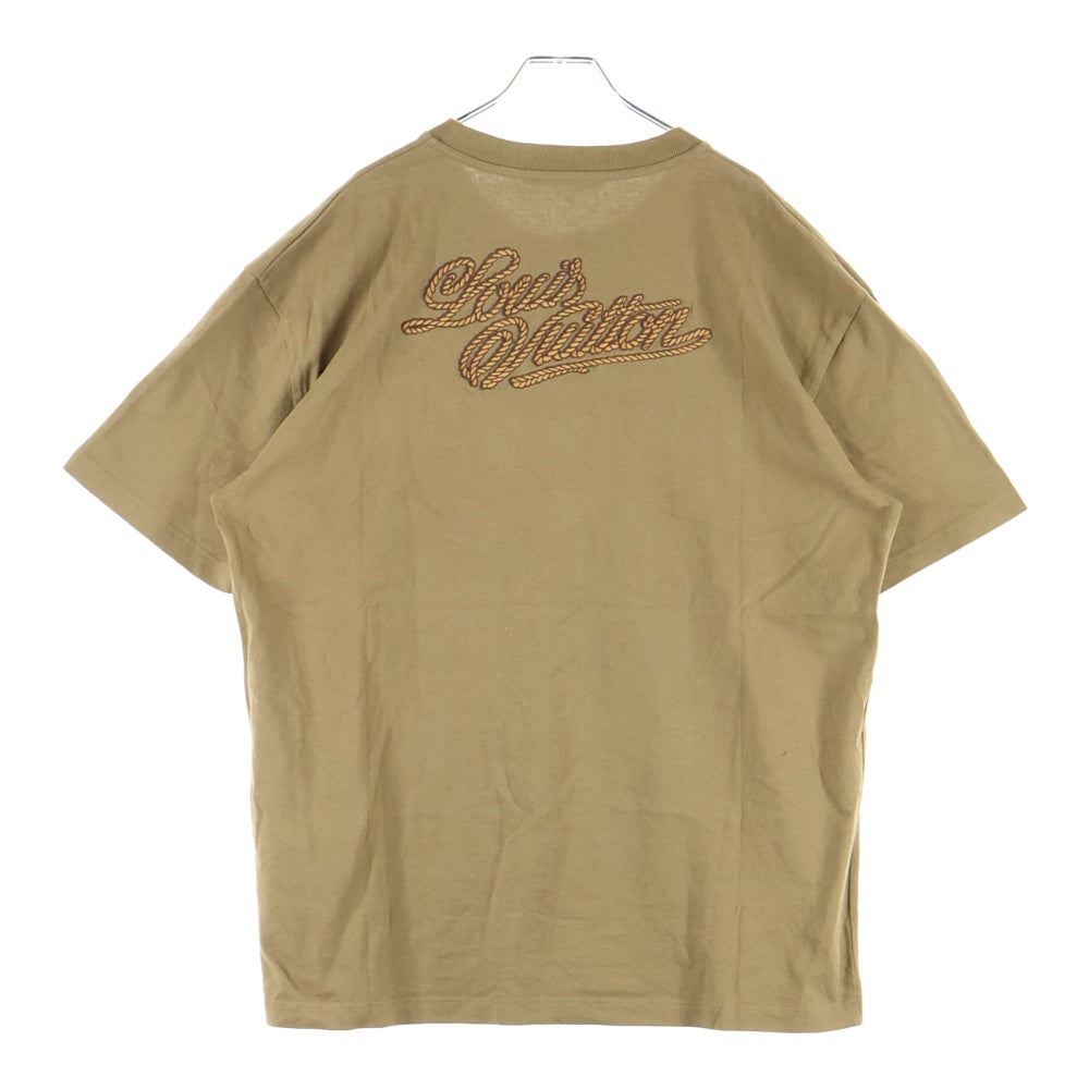 LOUIS VUITTON(ルイヴィトン) 24AW エンブロイダード シグネチャー コットン クルーネック 半袖Tシャツ カットソー ブラウン RM242M NPL HRY89W
