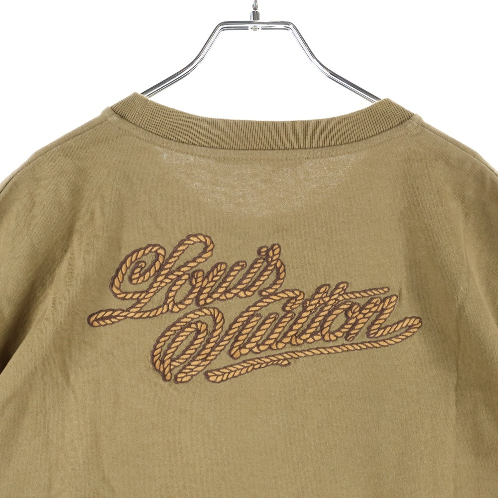 LOUIS VUITTON(ルイヴィトン) 24AW エンブロイダード シグネチャー コットン クルーネック 半袖Tシャツ カットソー ブラウン RM242M NPL HRY89W
