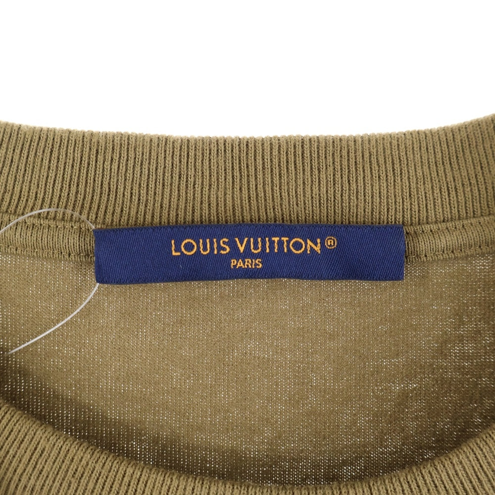 LOUIS VUITTON(ルイヴィトン) 24AW エンブロイダード シグネチャー コットン クルーネック 半袖Tシャツ カットソー ブラウン RM242M NPL HRY89W