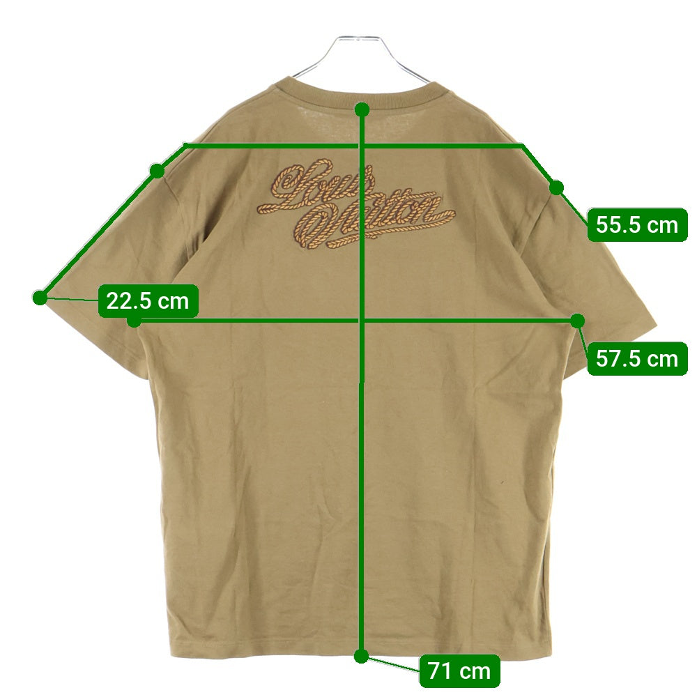 LOUIS VUITTON(ルイヴィトン) 24AW エンブロイダード シグネチャー コットン クルーネック 半袖Tシャツ カットソー ブラウン RM242M NPL HRY89W