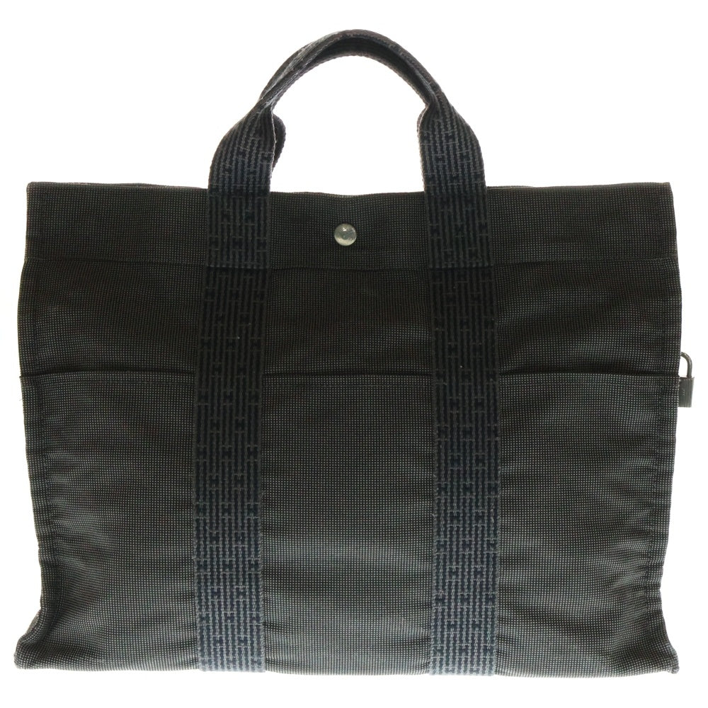 HERMES(エルメス) Herline Tote MM エールライン MM キャンバス スナップボタン トートバッグ ハンドバック グレー